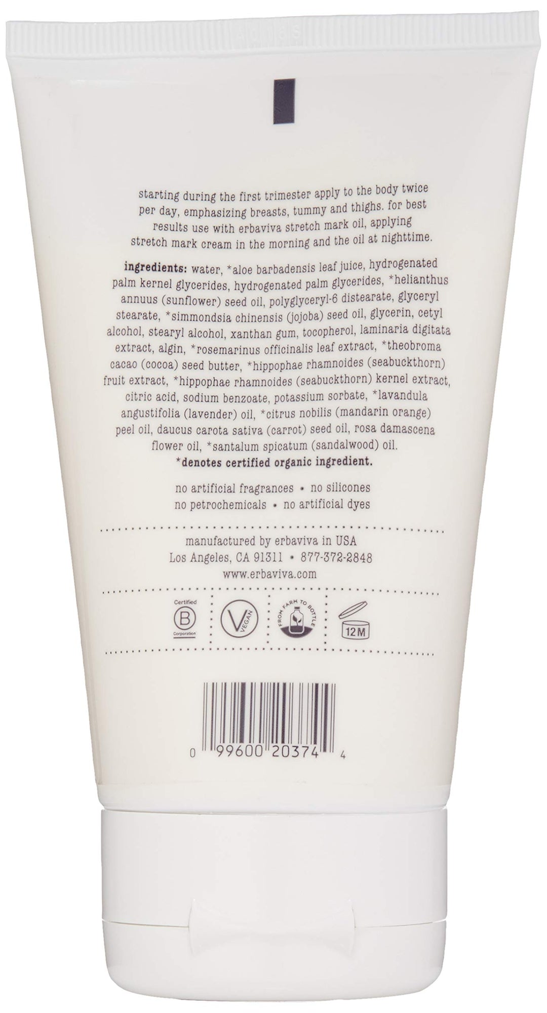 Erbaviva Stretch Mark Cream 4 Fl Oz