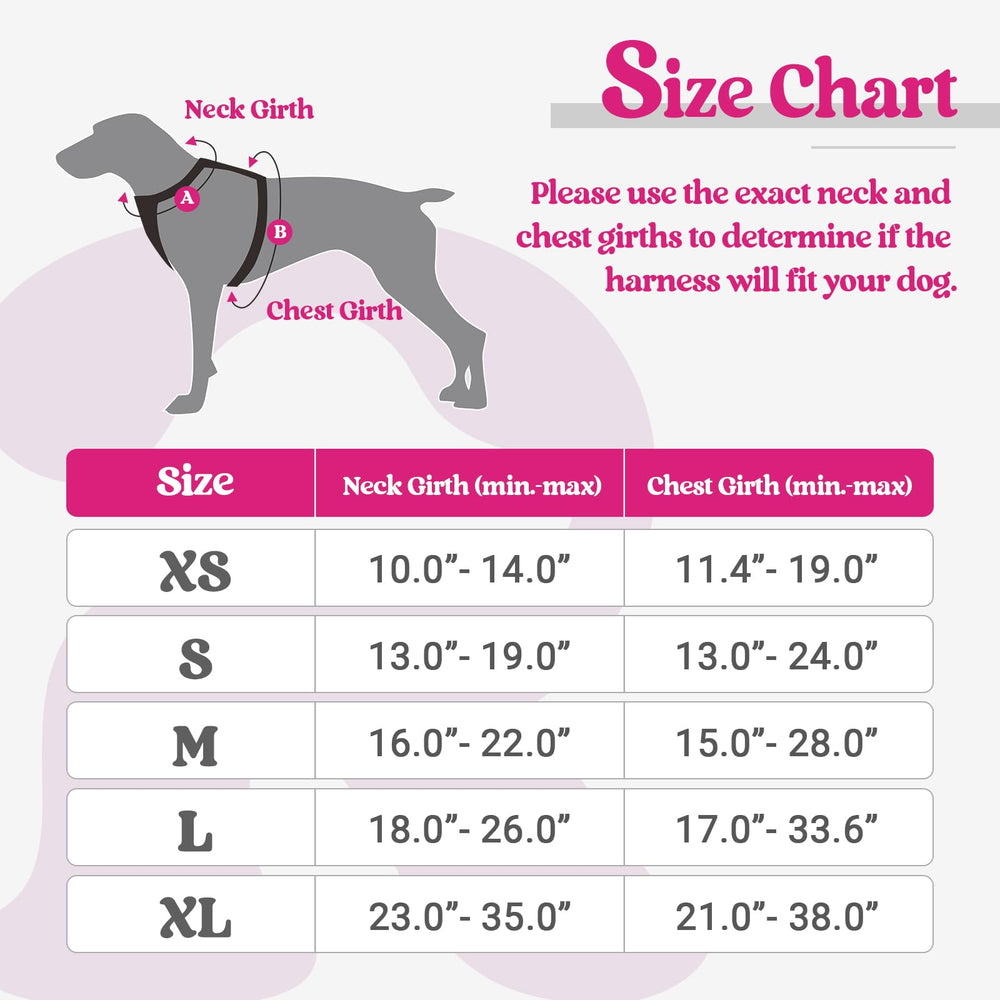 Dog Harness No Pull with 2 Leash Clips, Adjustable Soft Padded, Reflective Oxford No Choke Pet Vest with Easy Control Handle for Large Dogs, Hot Pink, L