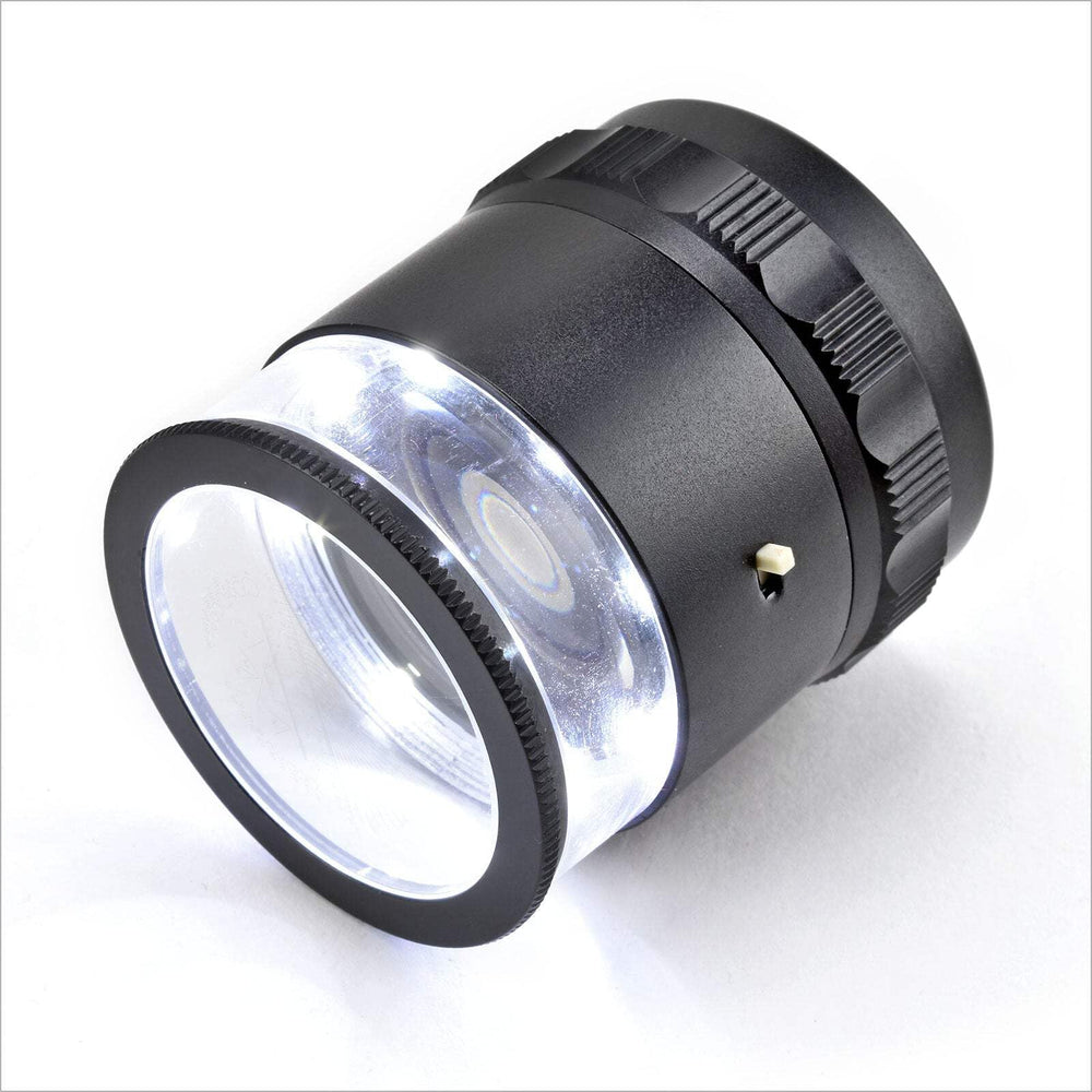 Stand Measuring Magnifier Loupe 10X w/Scale LED Lighted Illuminated