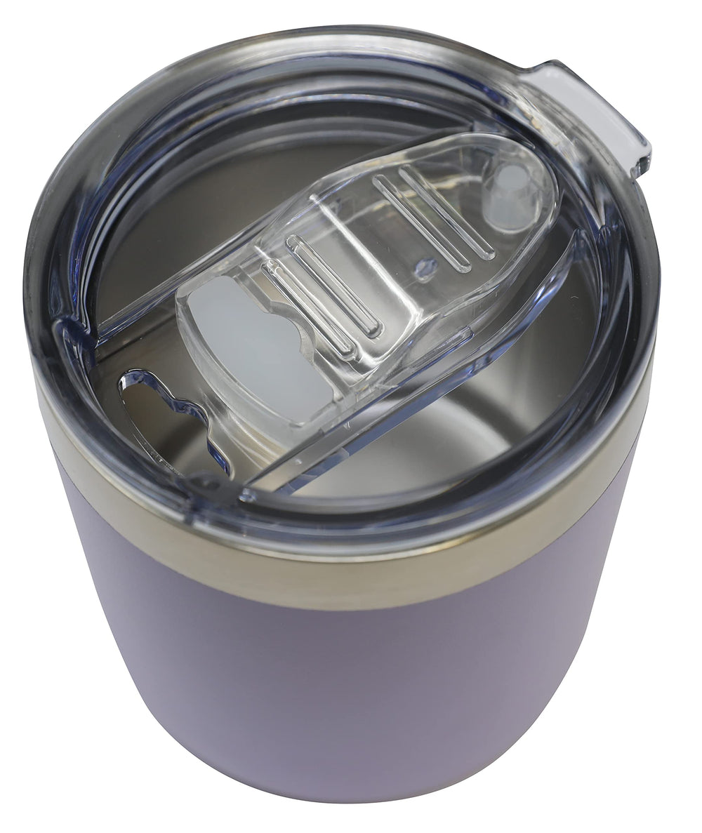 Insulated Lowball Cup, 9 oz Double Walled Stainless Steel Tumbler for Whiskey, Cocktails, Hot & Cold Liquids, Lavender Violet