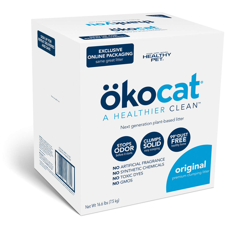 ökocat Original Low-Dust Natural Wood Clumping Cat Litter with Odor Control 16.6 lbs Large