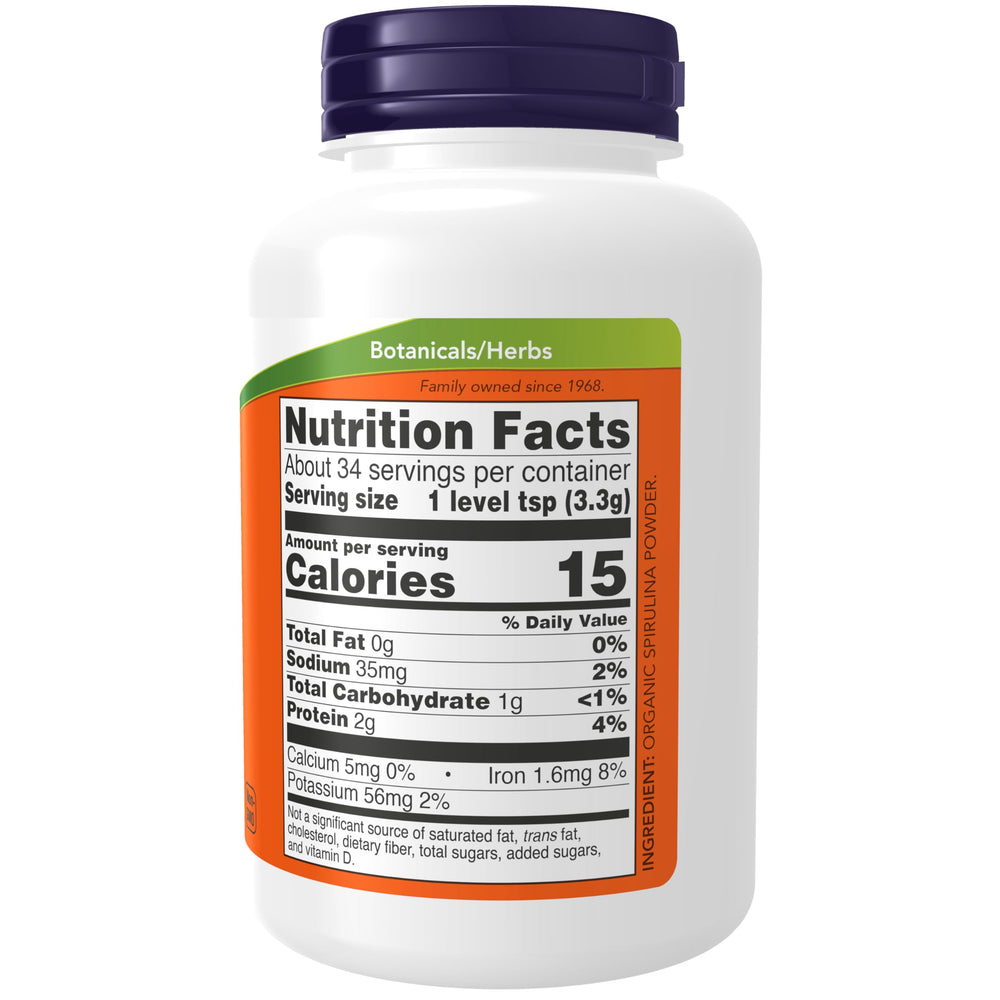 NOW Foods Supplements, Certified Organic, Spirulina Pow