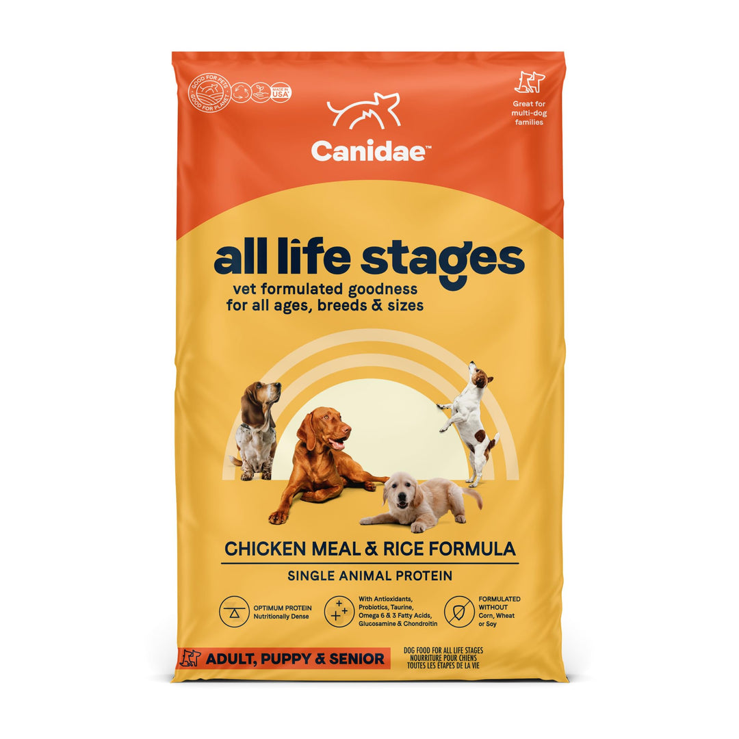 Canidae All Life Stages Premium Dry Dog Food for All Breeds, All Ages, Chicken Meal &amp; Rice Recipe, 27 lbs.