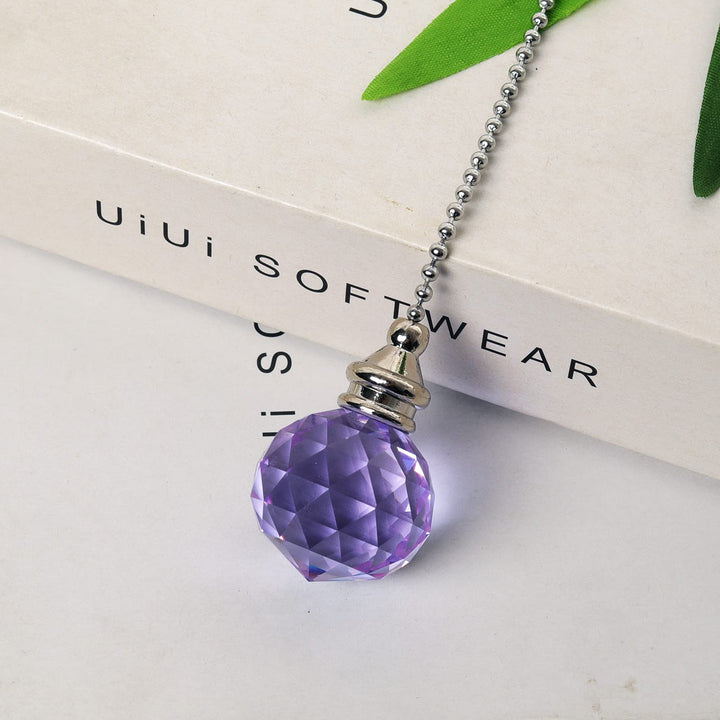 6 Pieces Crystal Ceiling Fan Pull Chain Rainbow Fan Pull Chain Extension with Connector for Ceiling Light Ceiling Fan (gudian-purple-2pc)
