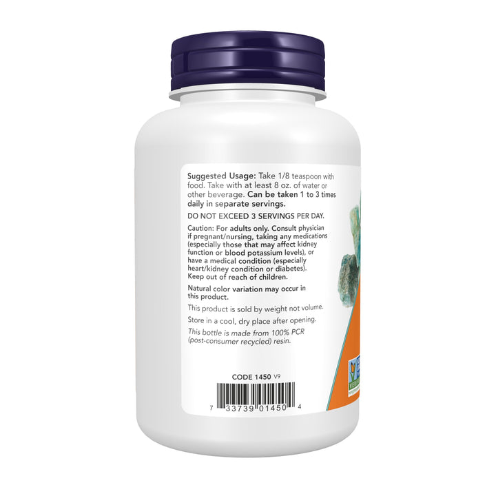 NOW Foods Supplements, Potassium Chloride Powder, Certi