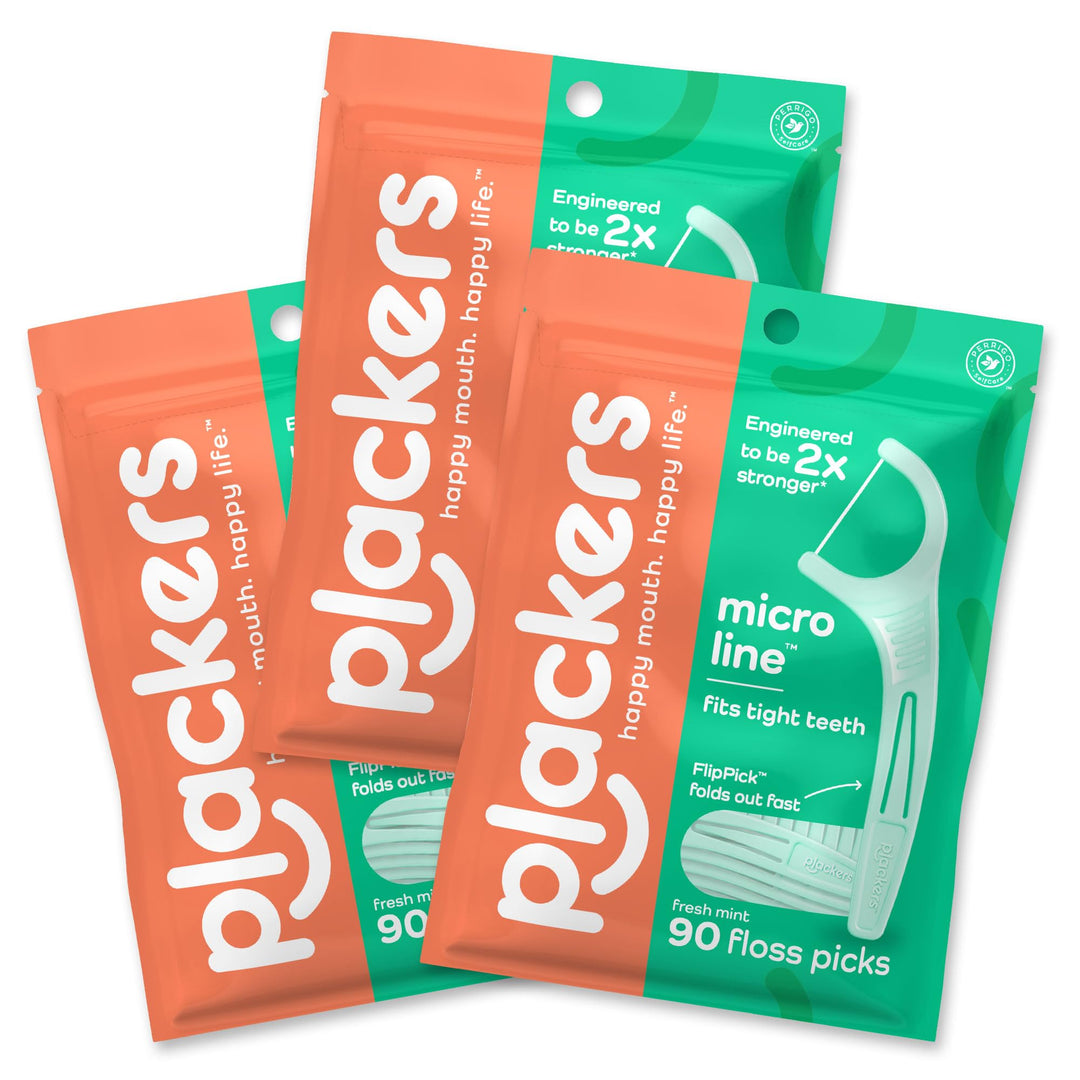 Plackers Micro Line Dental Floss Picks, Fold-Out FlipPi
