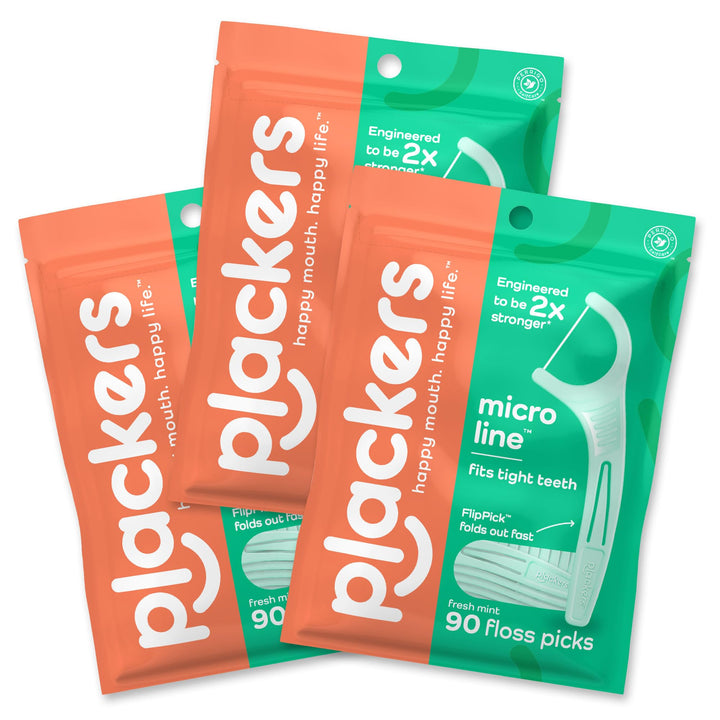 Plackers Micro Line Dental Floss Picks, Fold-Out FlipPi