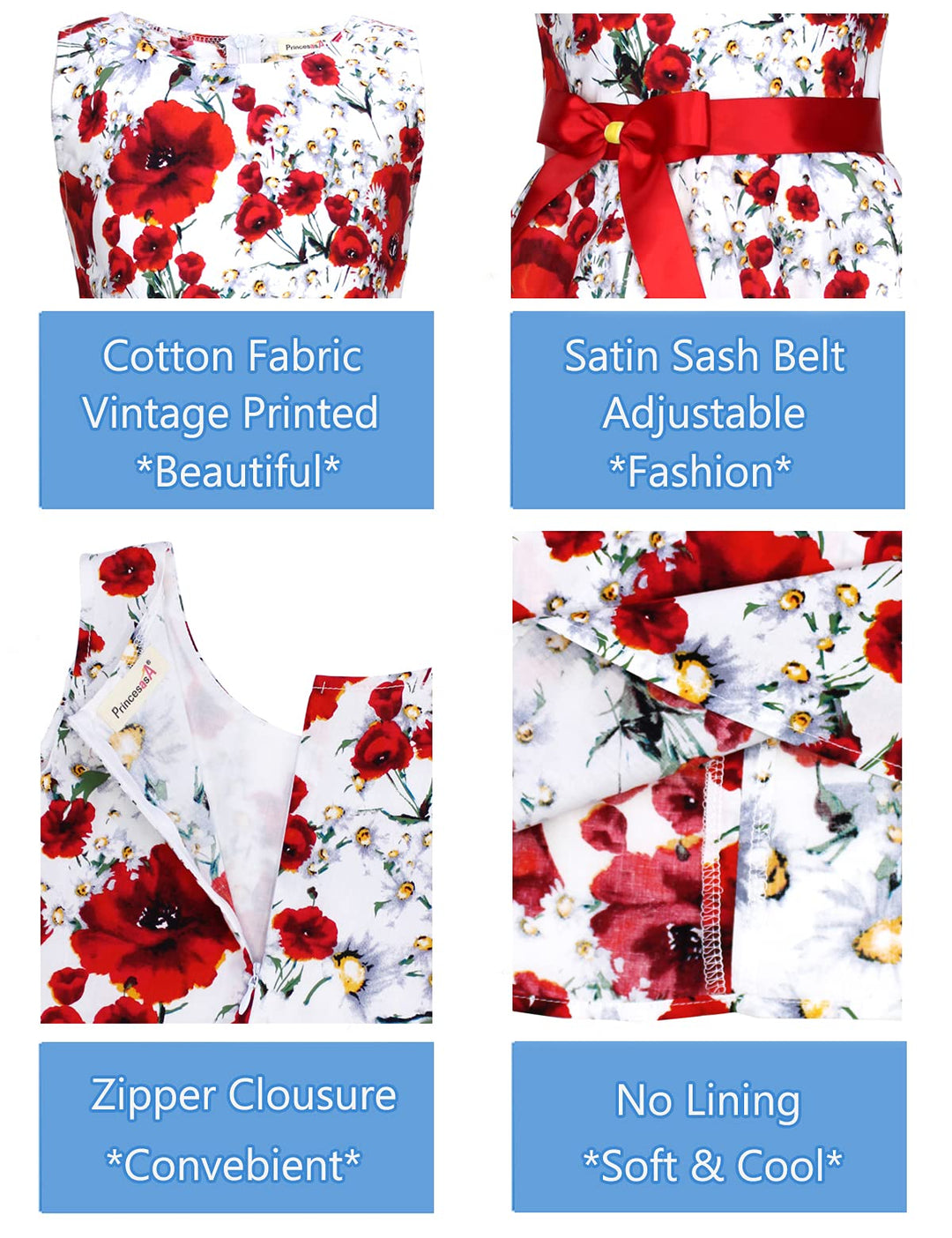 Party Floral Little Girls Toddler Summer Dresses Clothes,E35,7-8 Years(140)