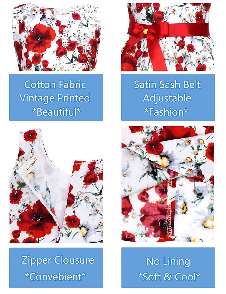 Party Floral Little Girls Toddler Summer Dresses Clothes,E35,7-8 Years(140)