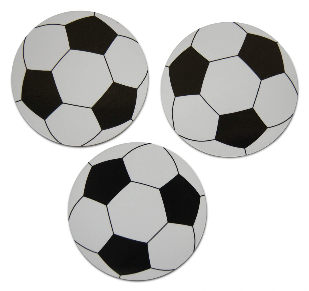 Soccer Ball Circle Decorations Small Refrigerator Magnet Set Miniature Design (12 Pieces)
