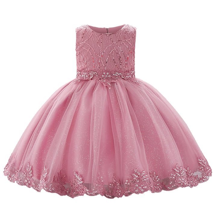 Baby Toddler Lace Dress Girls First Baptism Elegant Emb