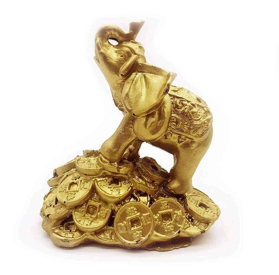 Feng Shui 3 Money Elephant Figurine Wealth Lucky Figurine Gift &amp; Home Decor