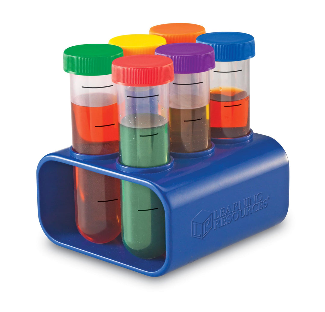 Primary Science Jumbo Test Tubes with Stand, Set of 6 Tubes, Ages 3+,Multi-color