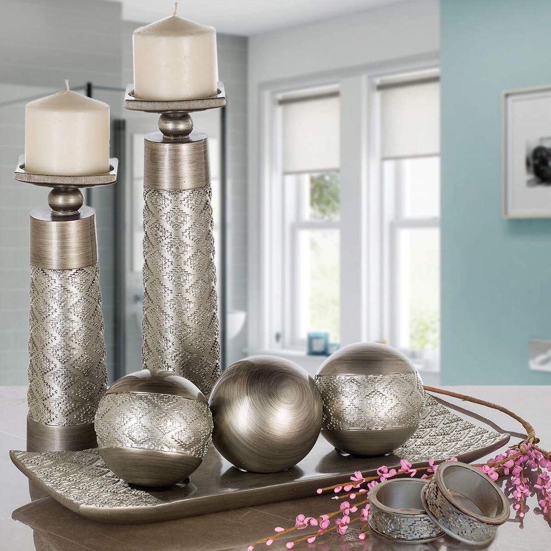 Dublin Silver Napkin Rings Set of 6 - Elegant Dining Table Decor Napkin Holder Rings - Table Setting Decorations for Thanksgiving, Fall, Holiday Dinner