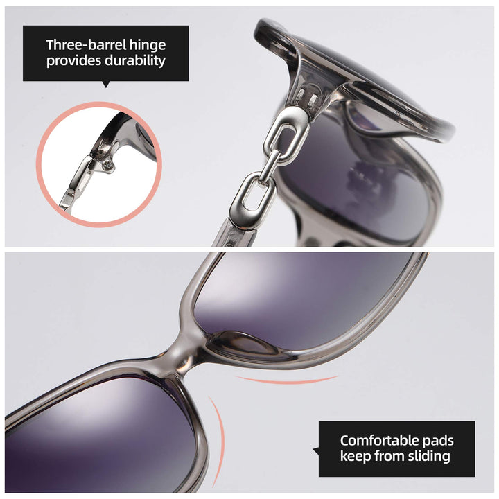AOMASTE Retro Square Polarized Sunglasses for Women UV4