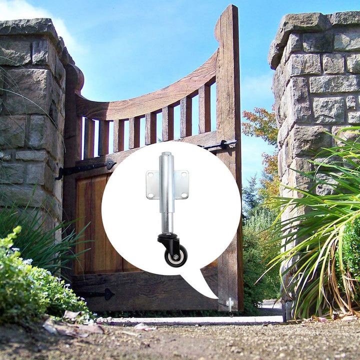 2 Spring Loaded Gate Caster, Retractable 2-1/2 Swivel Gate Caster Wheel for Garden Wooden Gate, Yard Fence, Load Capacity 110 Lbs