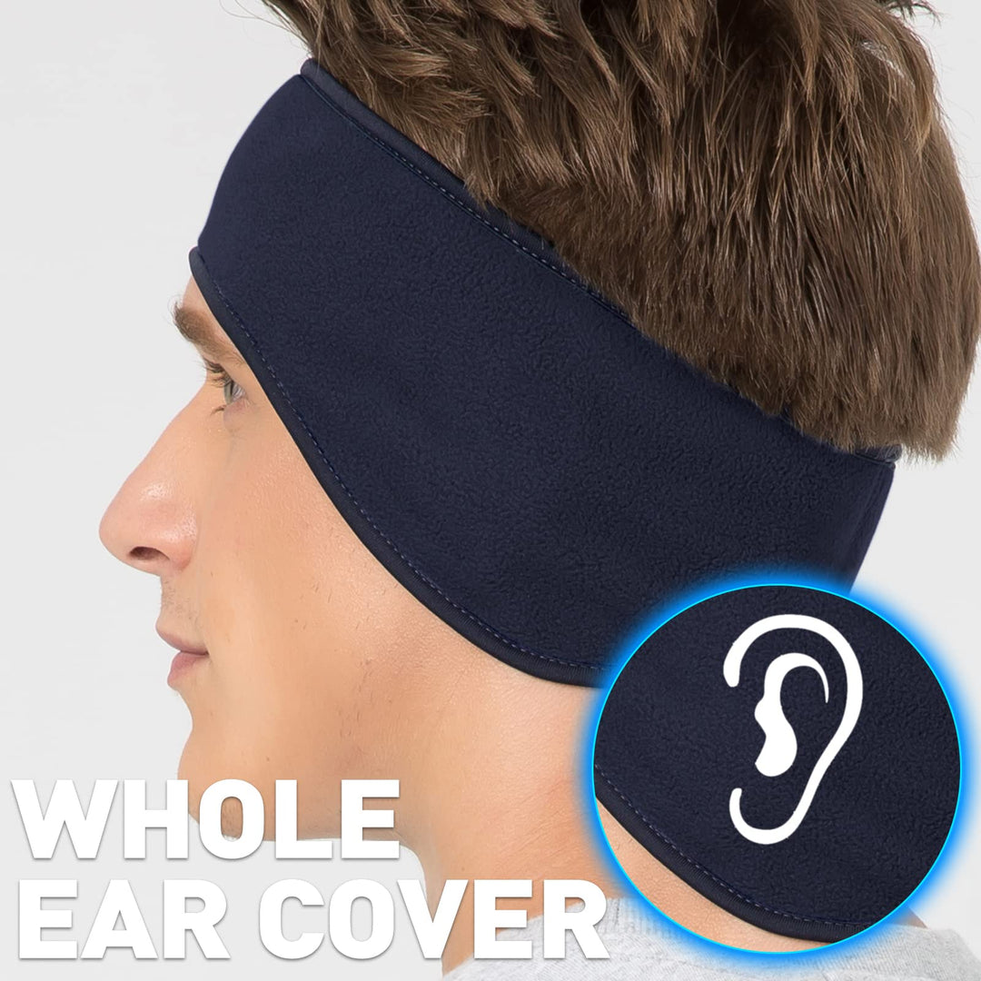 Fleece Ear Warmers for Men Women Kids - Winter Headband Ear Muffs Ear Covers for Cold Weather Running Cycling Ski