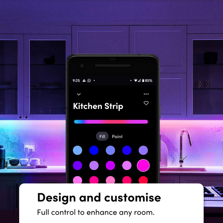Lightstrip Color Zones, Wi-Fi Smart LED Light Strip, Full Color with Polychrome Technology™, No Bridge Required, Works with Alexa, Hey Google, HomeKit and Siri, 80 Kit