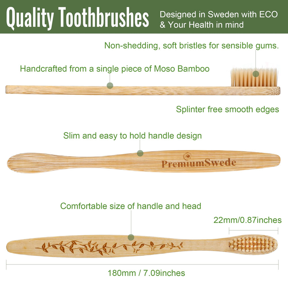 Bamboo Toothbrushes Biodegradable Eco Friendly - Natura