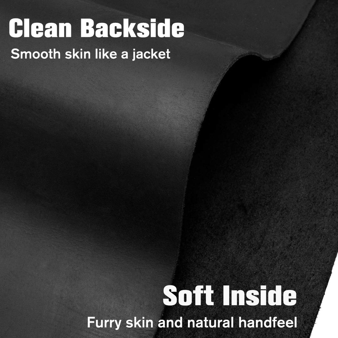 Black Leather Sheets for Crafts Tooling Leather Square 1.8-2.1mm Thick Full Grain Leather Pieces Genuine Cowhide Leather for Crafts Sewing Hobby Workshop 12x12