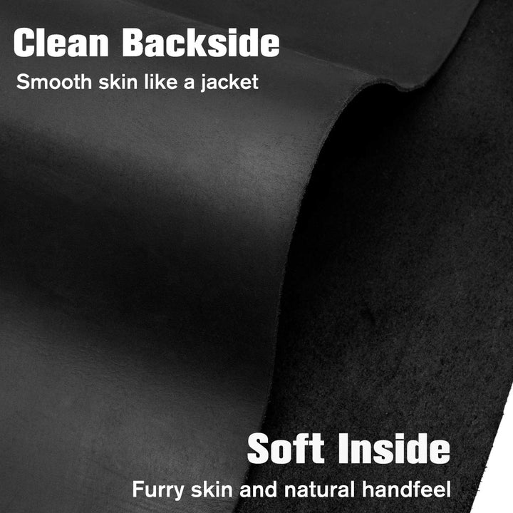 Black Leather Sheets for Crafts Tooling Leather Square 1.8-2.1mm Thick Full Grain Leather Pieces Genuine Cowhide Leather for Crafts Sewing Hobby Workshop 12x12