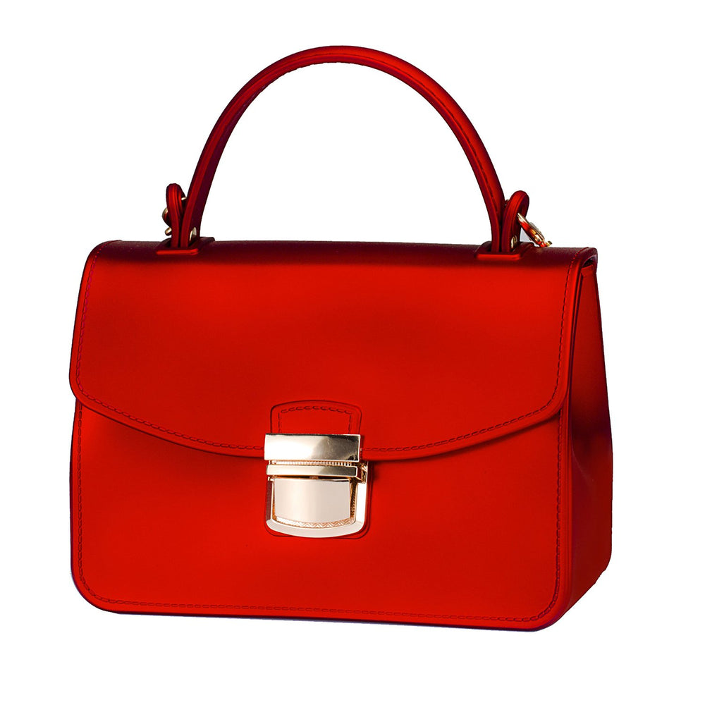 Top Handle Clutch Handbags Jelly Crossbody Bags for Women Tote Purse - Red