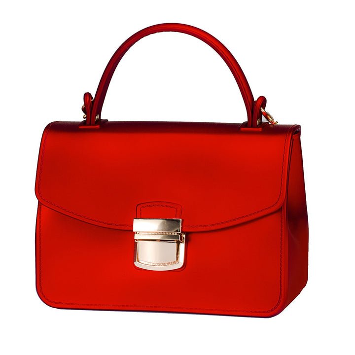 Top Handle Clutch Handbags Jelly Crossbody Bags for Women Tote Purse - Red