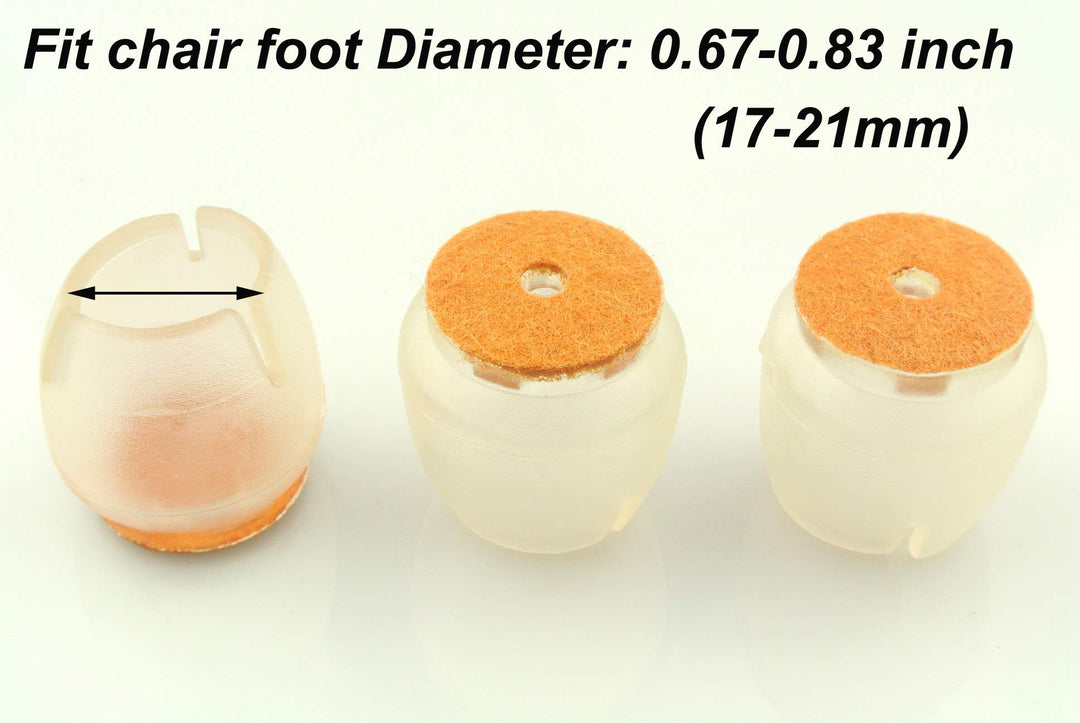 24PCS Round Chair Leg Covers Caps Rubber Hardwood Floors Protector Outdoors Furniture Circular Feet Pads (Size 6/9 to 4/5)