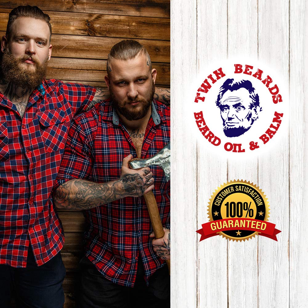 Twin Beards Natural Beard Growth Oil | Beard Oil for Men Growth | Beard Softener | Beard Conditioner for Men | Beard Growth Serum | Castor Oil &amp; Tea Tree Oil 3 oz