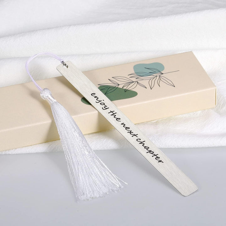 Retirement Gift for Woman Men Senior Night Graduation Gift for Students Enjoy The Next Chapter Bookmarks for Reading Women Inspirational Bookmarks with Tassel for Book Lover Christma Stocking Stuffers