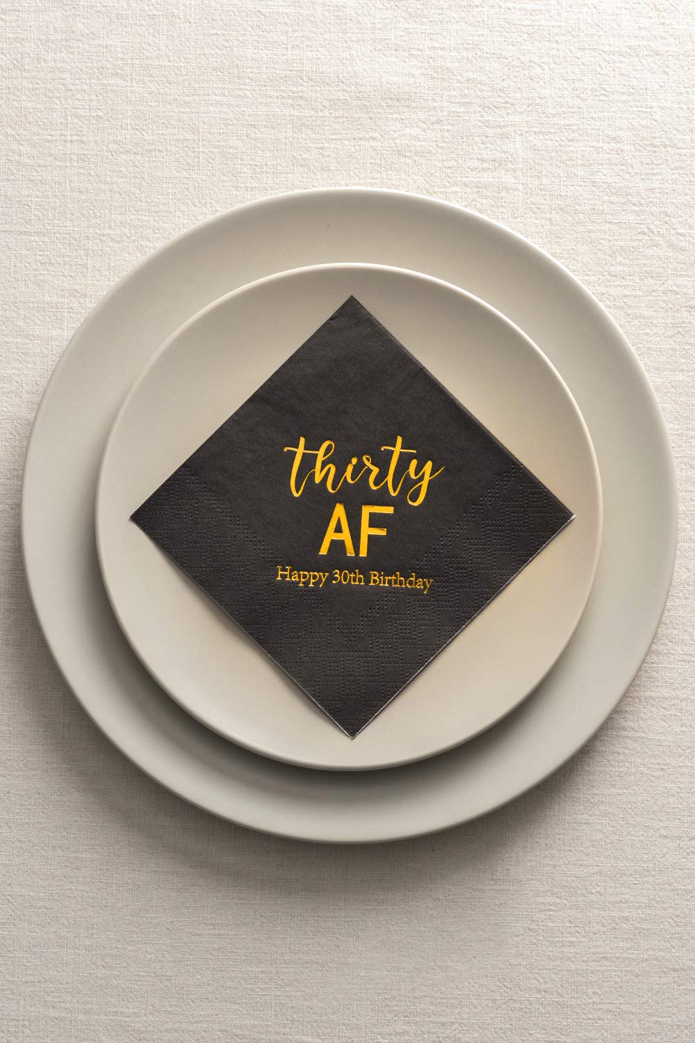 Crisky 30th Birthday Napkins Black Gold Thirty AF 30th 