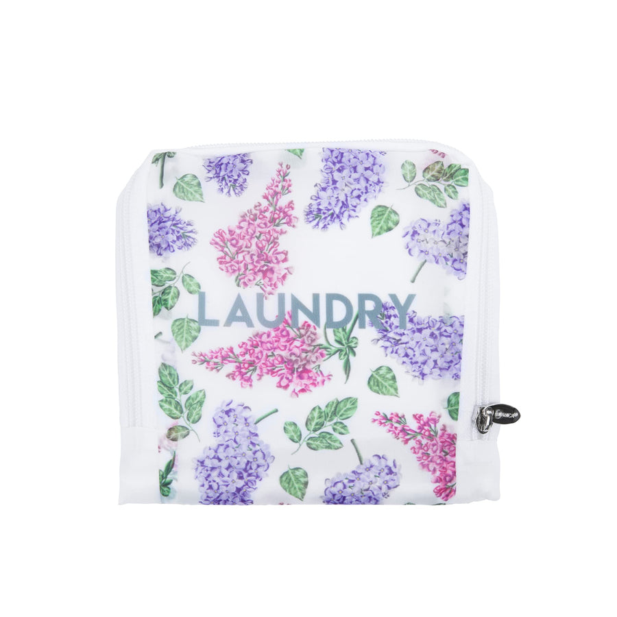 Miamica Travel Laundry Bag, Lilac FLoral – Measures 21”