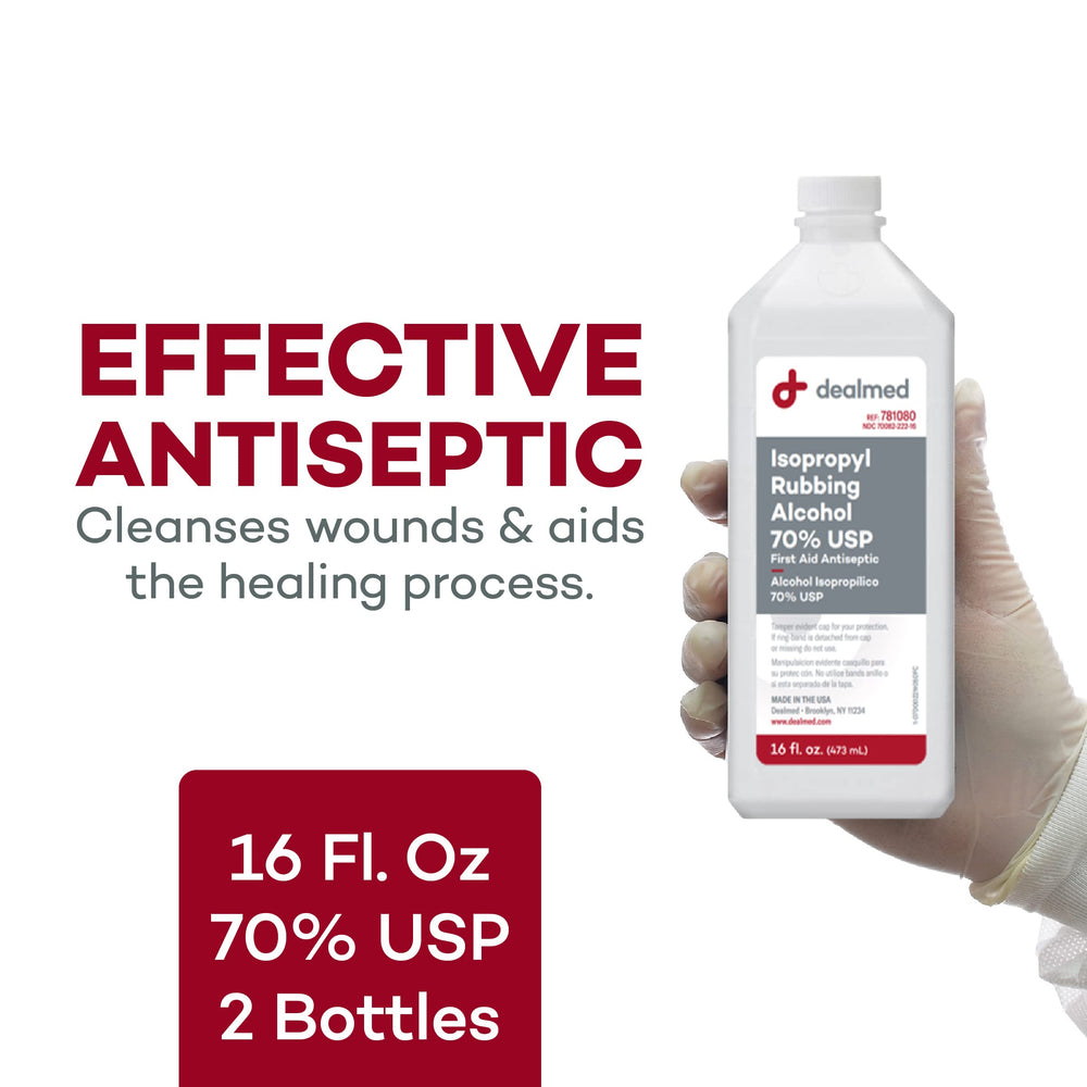 Dealmed Isopropyl Rubbing Alcohol 70% USP, First Aid An