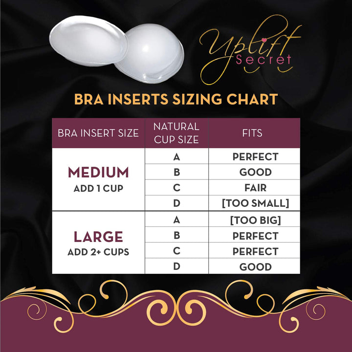 Silicone Bra Inserts - Clear Gel Push Up Breast Pads - Bra Padding Bust Enhancer