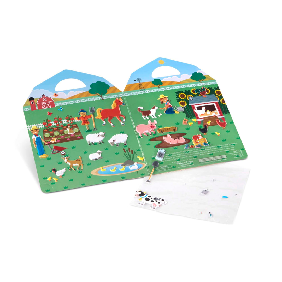 Melissa &amp; Doug Puffy Sticker Play Set - On the Farm - 52 Reusable Stickers, 2 Fold-Out Scenes - FSC Certified