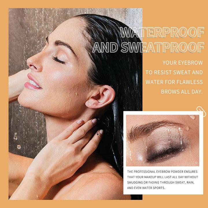 KIMUSE Eyebrow Stamp and Eyebrow Stencil Kit, One Step Brow Stamp, 10 Eyebrow Stamp Stencils Kit and Brow Stamp Shaping Kit, Brown Eyebrow Stamp Powder, Waterproof, Long-lasting (BLACK BROWN)