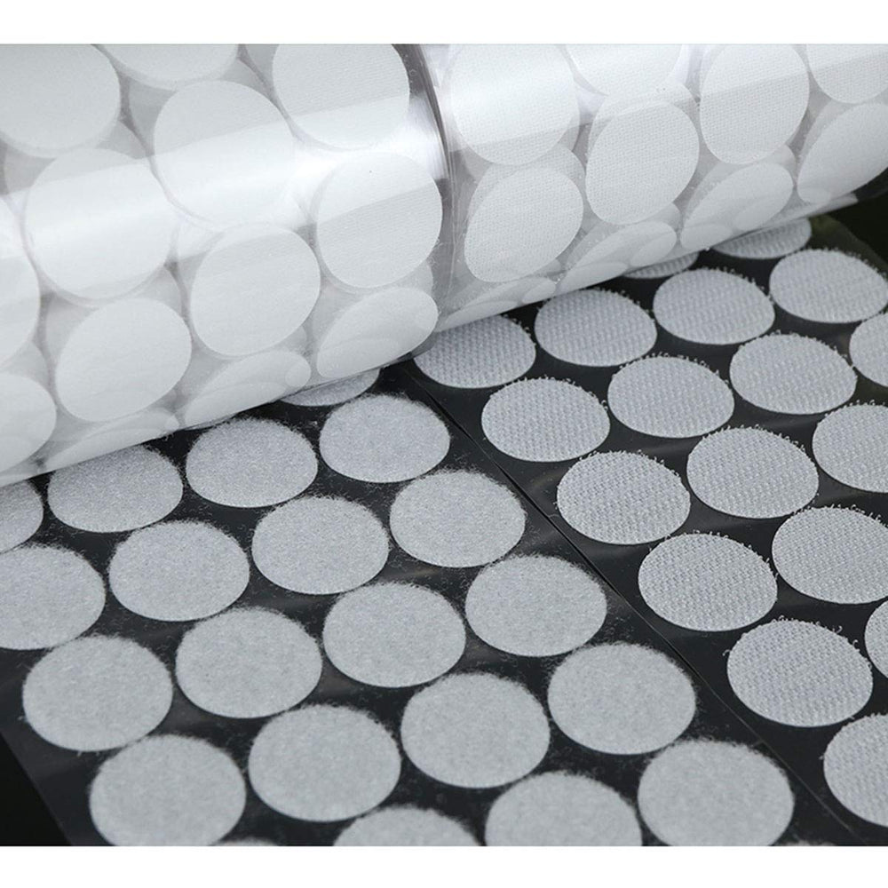 100 Pairs Hook and Loop 20mm Disc Velcros Adhesive Strong Glue Magic Sticker Round Coins Hook Loop, White