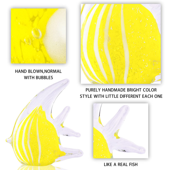 QFkris Hand Blown Glass Tropical Fish Figurines Collect