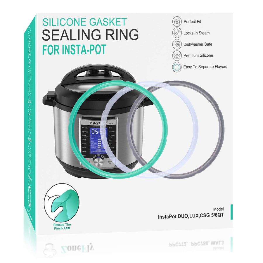 Sealing Ring for 6 Quart InstantPot - Replacement Silicone Gasket Seal Rings for 6 Qt Instapot Programmable Pressure Cooker - Insta Pot Accessories Fit for 6QT