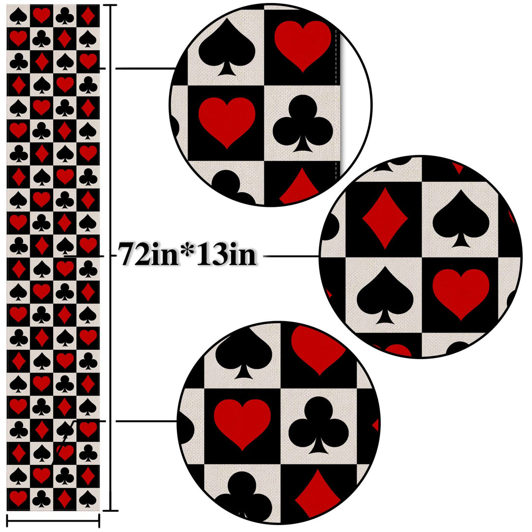 Nepnuser Linen Casino Table Runner Las Vegas Party Deco