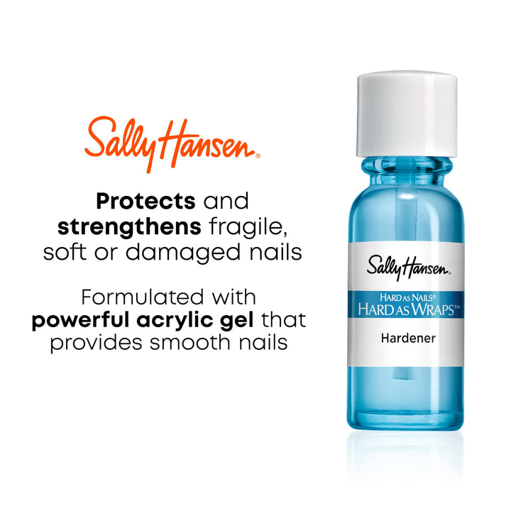 Hard As Nails® Hard As Wraps™, Transparent, Nail Hardener, .44 Fl Oz, Nail Strengthener, Clear Nail Polish, Nail Strengthening Polish, Smooth, Protective