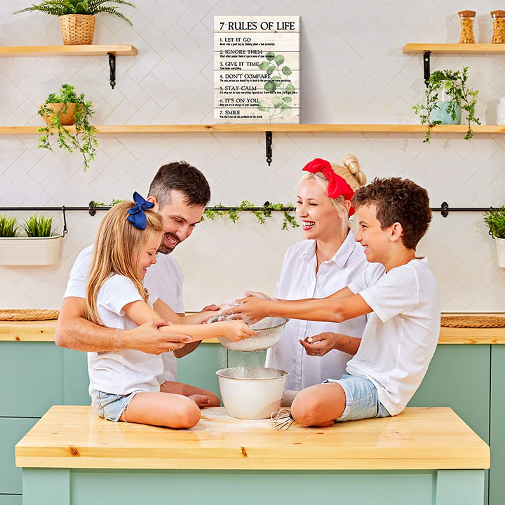 CREOATE Motivational Quotes Wall Art- Plant Print 7 Rules of Life Inspirational Motto Canvas Print Home Office Wall Décor