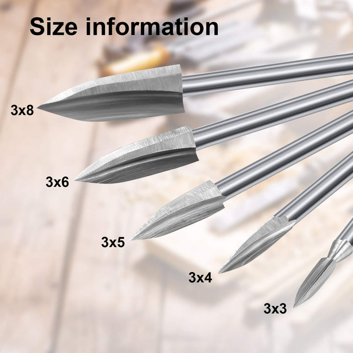 10 Pieces Wood Carving Drill bits Wood Carving Engraving Tools Rotary Carving bits DIY Woodworking Drill Accessories