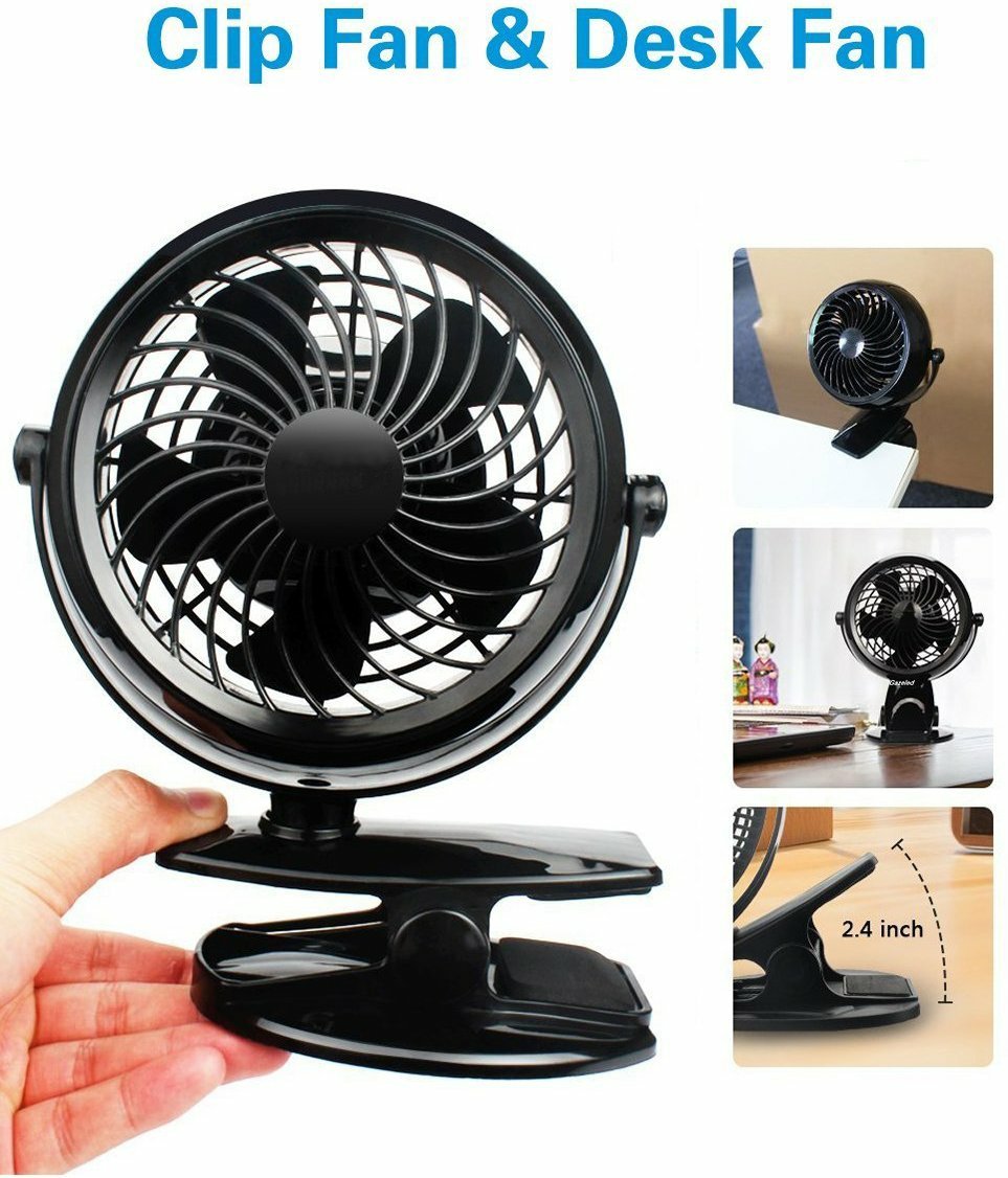 Gazeled Clip on Fan Battery Operated, 360° Rotation, wi