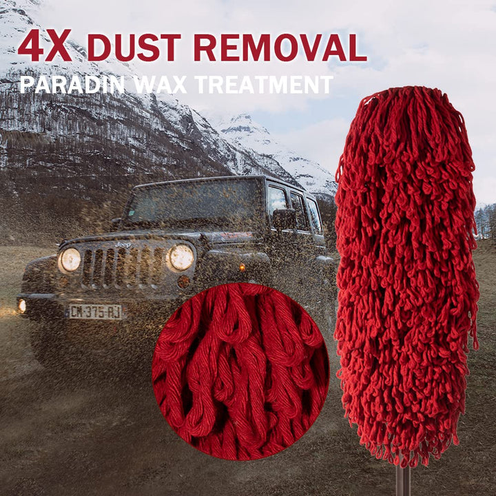 Car Duster Exterior Scratch Free,Car Dust Brush with Extendable Telescoping Handle to Remove Dust Pollen,Duster for Car,Truck,RV and Motorcycle,Large Car Mop Duster Head, Wax Cotton Hair