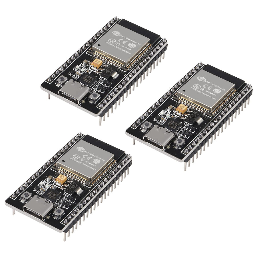 3PCS 38Pins Type-C USB ESP32S ESP32 ESP-WROOM-32 Development Board 2.4GHz WiFi Dual Cores Microcontroller Integrated with Antenna RF Low Noise Amplifiers Filters for Arduino IDE