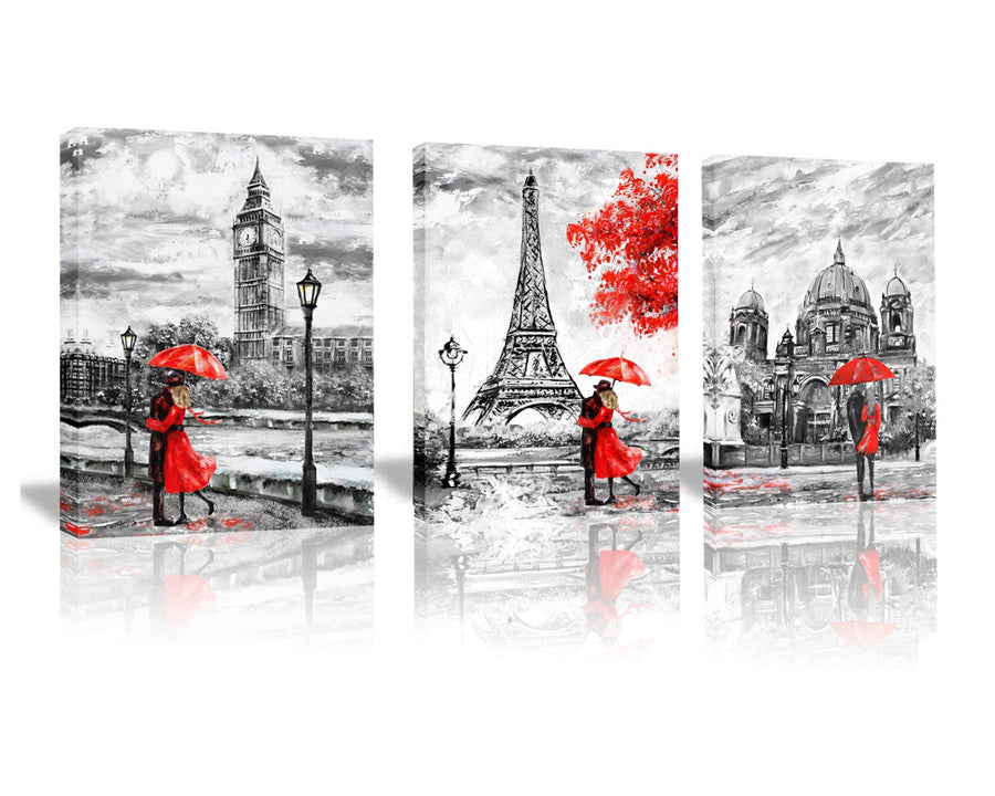 Modern Paris Effiel Tower London Big Ben Berlin City Wa