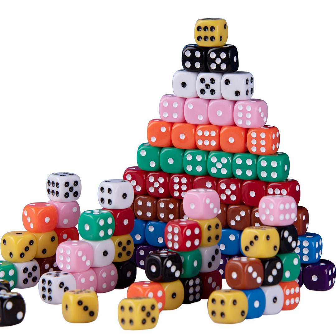AUSTOR 100 Pieces Dices 12mm Game Dice Set 6 Sided Roun