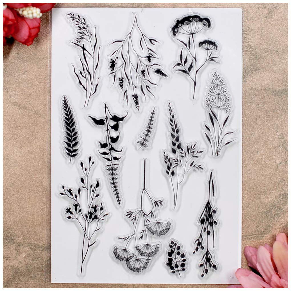 Leaves Flowers Clear Stamps for Card Making Decoration and DIY Scrapbooking