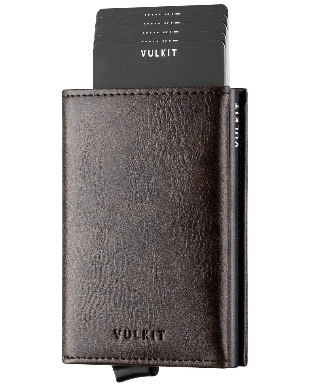 Pop up Wallet RFID Blocking Leather Credit Card Wallet with Banknote Compartment, ID Window &amp; Coin Pocket (Espresso)